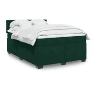 vidaXL Sommier à lattes de lit et matelas Vert foncé 140x200cm Velours