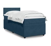 vidaXL Sommier à lattes de lit avec matelas bleu 100x200 cm