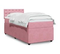 vidaXL Sommier à lattes de lit et matelas Rose 80x200 cm Velours