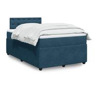 vidaXL Sommier à lattes de lit et matelas bleu 120x200 cm velours