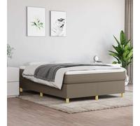 vidaXL Cadre de lit rembourré en tissu taupe 140x190 cm avec sommier à lattes