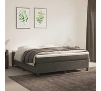 vidaXL Cadre de lit rembourré à lattes – Velours gris foncé 160x200 cm