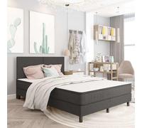 Vidaxl Sommier Tapissier Gris Foncé Tissu 140x200 Cm Gris