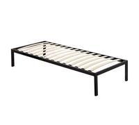 Sommier à lattes en bois avec pieds en acier robuste - MON MOBILIER DESIGN - 90x200 cm - 14 lattes - Noir