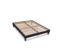 Olympe Literie | Sommier à Lattes en Bois 200x220 cm avec Pieds - Cadre de Lit Robuste et Stable - Hauteur 30 cm - Facile à Monter - Gris Anthracite