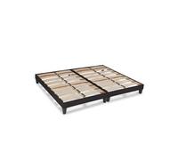 - Sommier à lattes en bois KIT15 2x120x200 cm - Coloris Gris anthracite - Livré en kit