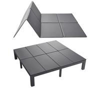 VEVOR Sommier à Lattes Pliable, 204x193 cm, Planche de Lit Bunkie sous Matelas, Sangles Auto-agrippantes, Âme en PP, Housse en Tissu Oxford 600D, Anti-affaissement pour Canapés-Lits King Size