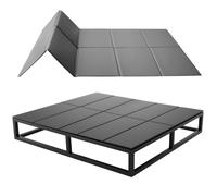 VEVOR Sommier à Lattes Pliable, 213x184 cm, Planche de Lit Bunkie sous Matelas, Sangles Auto-agrippantes, Âme en PP, Housse en Tissu Oxford 600D, Anti-affaissement pour Canapés-Lits Cal King Size