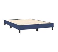 Sommier a lattes sur pieds cadre de lit 140x190 cm tissu bleu TDL0207342