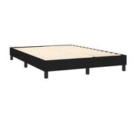 Sommier a lattes sur pieds cadre de lit 140x190 cm tissu noir TDL0207023
