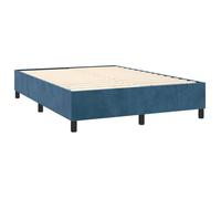 Sommier a lattes sur pieds cadre de lit 140x190 cm tissu velours bleu fonce TDL0207312