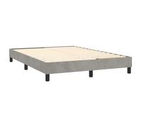Sommier a lattes sur pieds cadre de lit 140x190 cm tissu velours gris clair TDL0207195