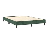 Sommier a lattes sur pieds cadre de lit 140x190 cm tissu velours vert fonce TDL0206885