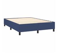 Sommier a lattes sur pieds cadre de lit 140x200 cm tissu bleu TDL0207340