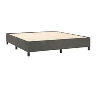 Sommier a lattes sur pieds cadre de lit 160x200 cm tissu velours gris fonce TDL0207123