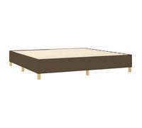 Sommier a lattes sur pieds cadre de lit 200x200 cm tissu marron fonce TDL0207054