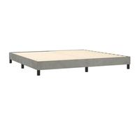 Sommier a lattes sur pieds cadre de lit 200x200 cm tissu velours gris clair TDL0207172