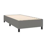Sommier a lattes sur pieds cadre de lit 90x190 cm tissu gris fonce TDL0207104