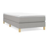 Sommier à ressorts - Tissu - Gris clair - 90x200 cm - 1 place - Pieds inclus