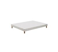 Sommier bois massif, lattes passives, tissu blanc Dimensions - 160 x 200 cm