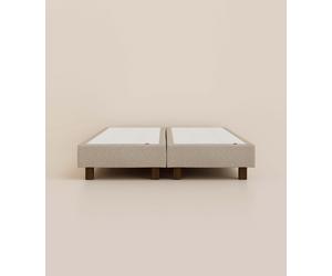 Sommier Boxspring 140x190 cm - Gris - Pin massif et ressorts durables - Design italien - Confort parfait - Garantie 5 ans - Tediber
