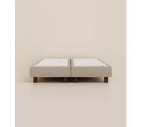 Sommier Boxspring 90x200 cm - Gris - Pin massif et ressorts durables - Design italien - Confort parfait - Garantie 5 ans - Tediber