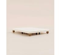 Sommier boxspring Grand Ours 140x200 cm - Tissu Beige Ivoire - Ressorts ensachés et bois massif - Sommier Luxe - Tediber