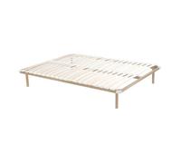 Vente-unique Sommier Cadre à Lattes à Monter 140 x 190 cm - 2x19 Lattes avec Pied - Beige - DREAMEA