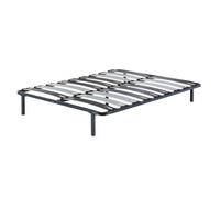 Sommier Cadre à lattes Metal 200x200 cm - 29 cm - Compatible avec Matelas Standard - 9 Larges Lattes de 12,5 cm - Metal Epaisseur 1,2 mm - Solide et Confortable - CADRE A LATTE PATRICK