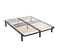 Sommier cadre à lattes métal en kit 5 zones morphologiques pieds inclus - SOMEO 160x200 - Noir - Fabriqué en France - Someo