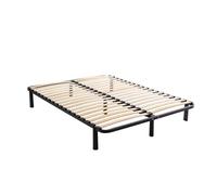 Sommier cadre à lattes métal en kit pieds inclus 140x190 - Noir - Garantie 5 ans - Terre de Nuit