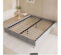 Sommier, Cadre de lit Plateforme capitonné 31 cm - DEWINNER - 160x200cm - Facile à Monter - Contemporain - Design - A lattes