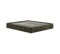 Vente-unique - Sommier Coffre 140 x 190 cm en Tissu Bouclette - Vert - NULOX de YSMÉE