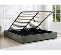 Sommier coffre 140 x 190 cm en tissu chenille - Vert - FIRMEO de YSMÉE