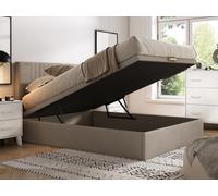 Sommier coffre 140 x 190 cm - Tissu beige - CENOVAS de YSMÉE