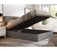 Sommier coffre 140 x 190 cm - Tissu gris - CENOVAS de YSMÉE