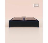 Sommier coffre 140x190 cm Plus - Noir Anthracite - Acier recy t lattes bois - Grand volume de rangement - Ouverture facile - Fait en France - Tediber