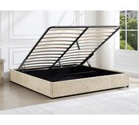 Sommier coffre 160 x 200 cm en tissu chenille - Beige - FIRMEO de YSMEE