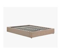 Sommier coffre 160 x 200 cm en velours côtelé - Beige - KARESO de YSMÉE
