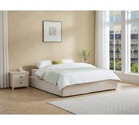 Sommier coffre 180 x 200 cm en velours côtelé - Crème - KARESO de YSMÉE