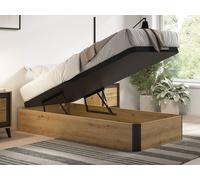 Sommier coffre 90 x 190 cm - Naturel clair et noir - NAMOSI de YSMÉE