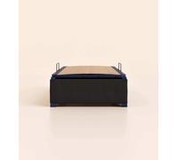 Sommier coffre 90x190 cm - Noir - Acier recy t lattes en bois - Grand volume de rangement - Ouverture facile - Fait en France - Tediber
