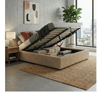 Sommier coffre - SAMPUR - Vegas - 140x190 cm - Velours côtelé beige - Coffre 900L