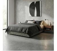 Sommier coffre - SAMPUR - Vegas - 90x190 cm - Tissu bouclette gris - Coffre 900 L