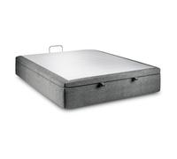 Sommier Coffre Tissu Gris anthracite 180x200 H39cm Sommeil de plomb - Sommier en bois massif avec Pieds bois 10 cm