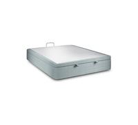 Sommier Coffre Velours Gris bleuté 160x200 H39cm