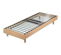 Sommier déco en Kit + pieds 90x190 - Decokit 18 lattes bois - Chêne moyen - H. 13 cm Jaune