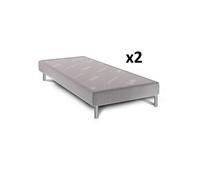Sommier déco dunlopillo gentil + pieds 2x90x200