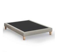 Sommier déco tapissier beige lin - SOMEO 180x200 - Ecru - Garantie 5 ans - Someo
