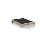 Sommier déco tapissier beige sable - SOMEO 160x200 - Beige - Garantie 5 ans - Someo